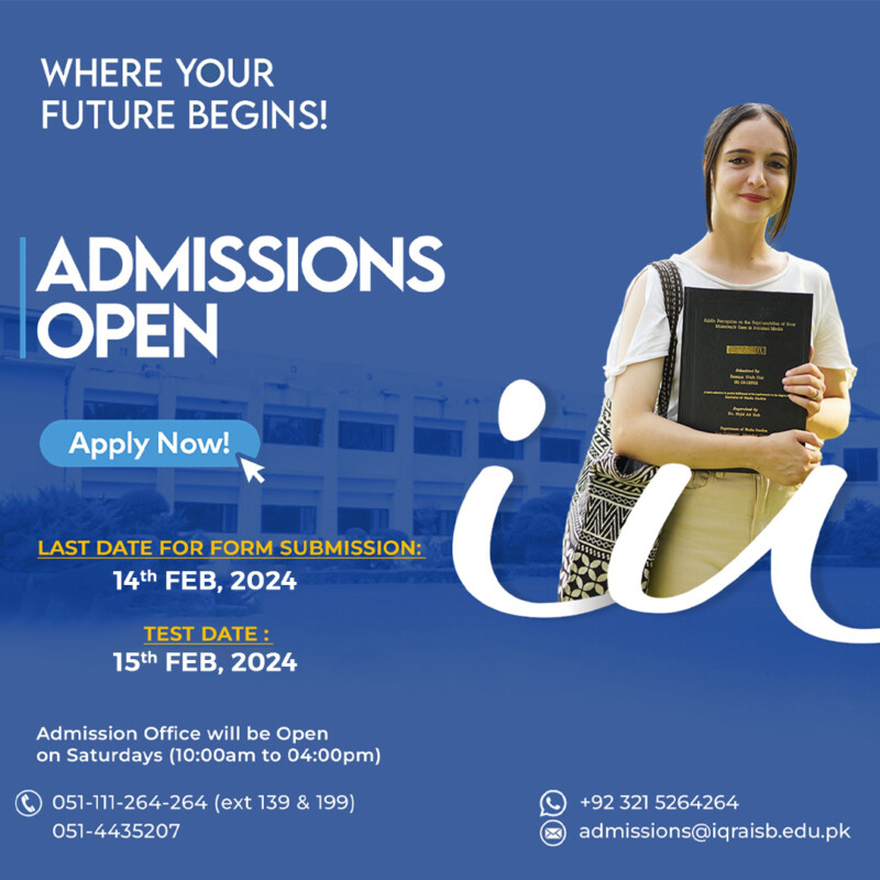 Iqra University Islamabad Campus Admissions Open