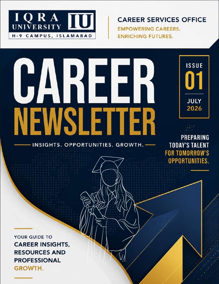 Cover of the IUIC Career Services Office Career Newsletter, Issue 01, July 2026