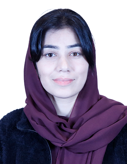 Portrait of a woman wearing a maroon hijab and dark jacket, looking at the camera with a neutral expression.