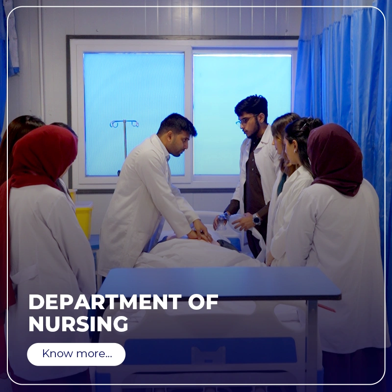 Nursing students and a doctor attend to a patient at a hospital bedside, with an IV stand by the window in a blue-lit room.